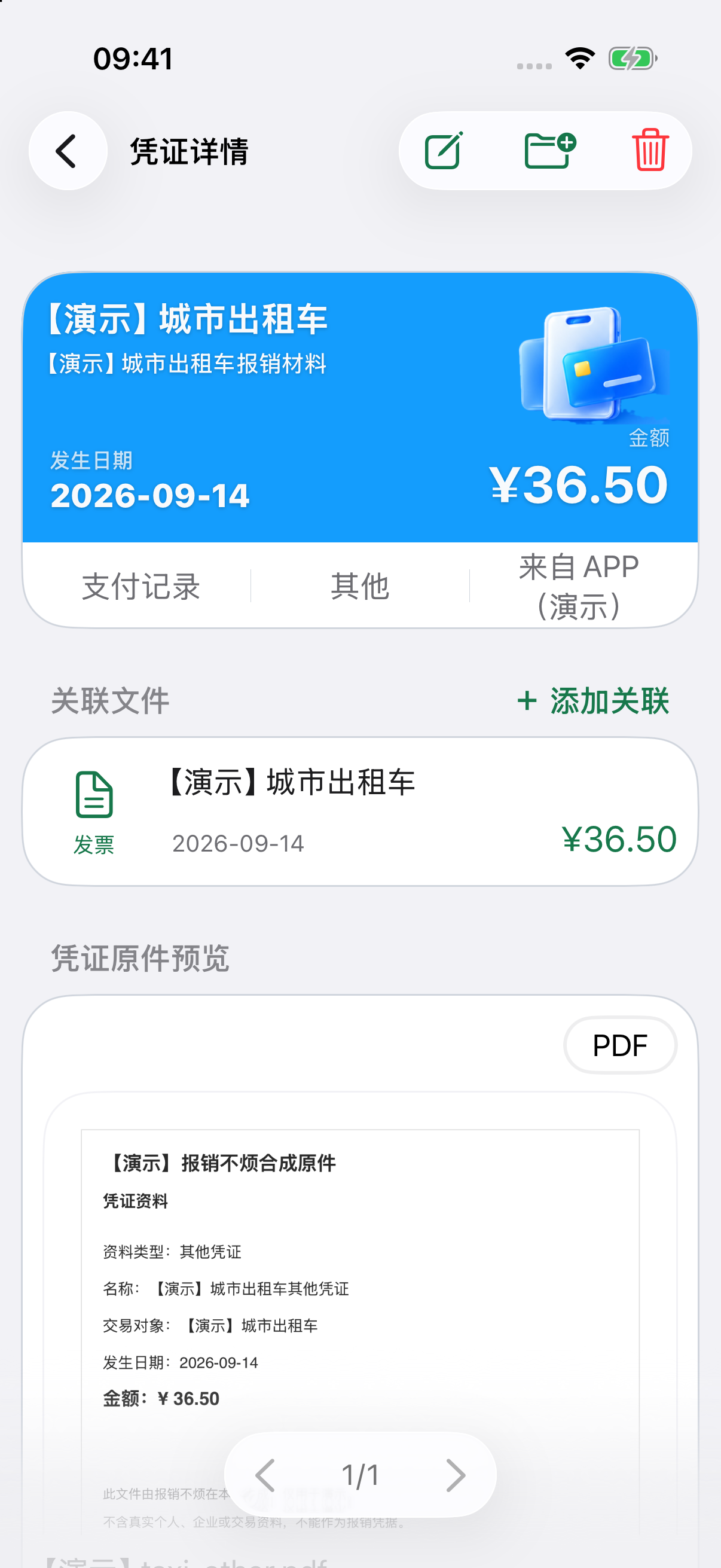 其他凭证详情